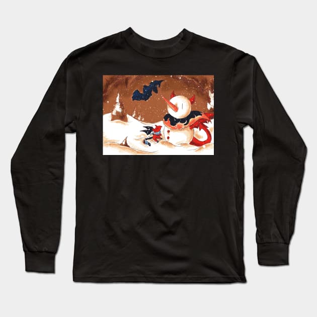 Underworld Snowman Long Sleeve T-Shirt by KristenOKeefeArt